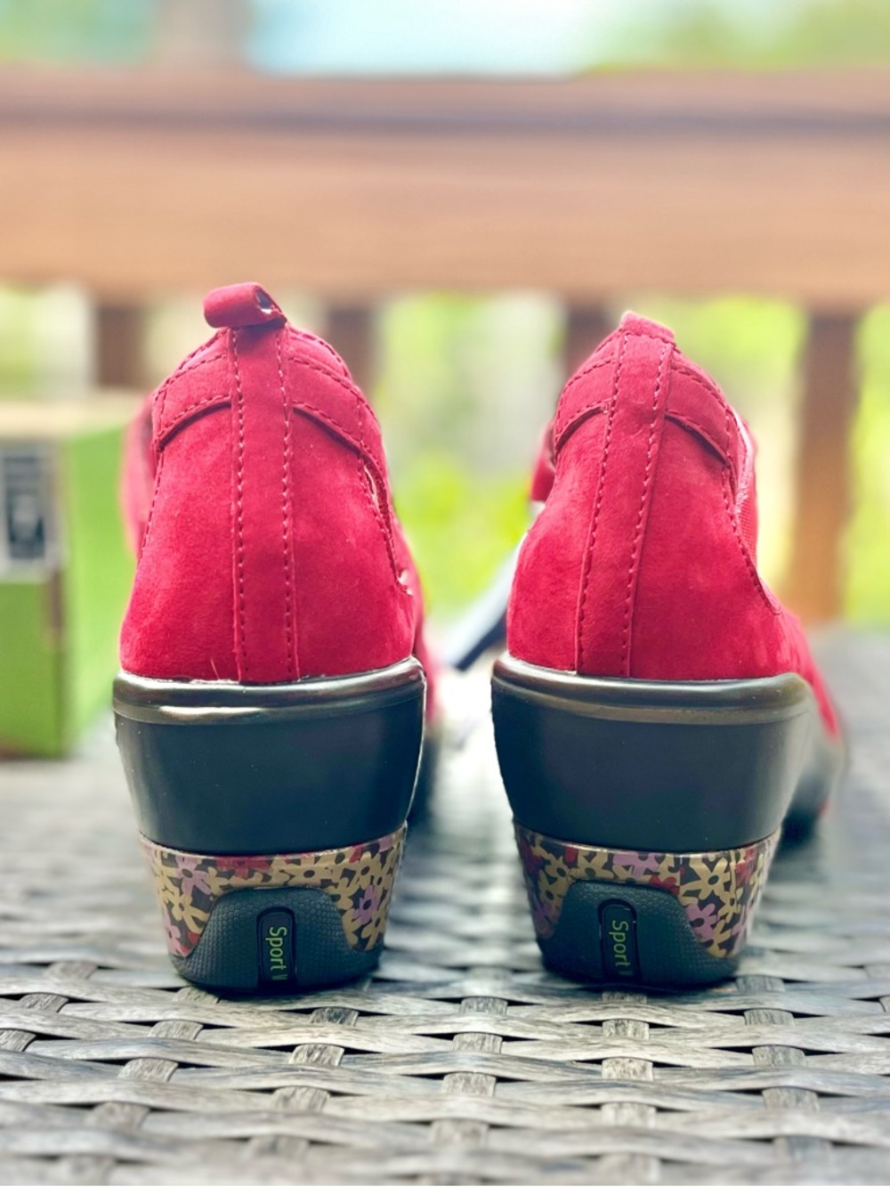 NIB Jambu Red Calypso Rare Discontinued Style Mary Jane Wedge Shoes brand new - Picture 5 of 10